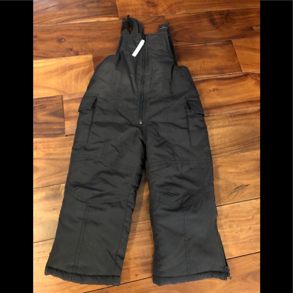 Toddler boys/girls black snow bibs